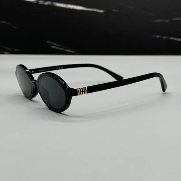 NEW MU 04ZS 1AB5S0 MIU MIU SUNGLASSES MU04ZS 1AB5S0 BLACK SMU 04ZS WOMEN - Picture 8 of 13